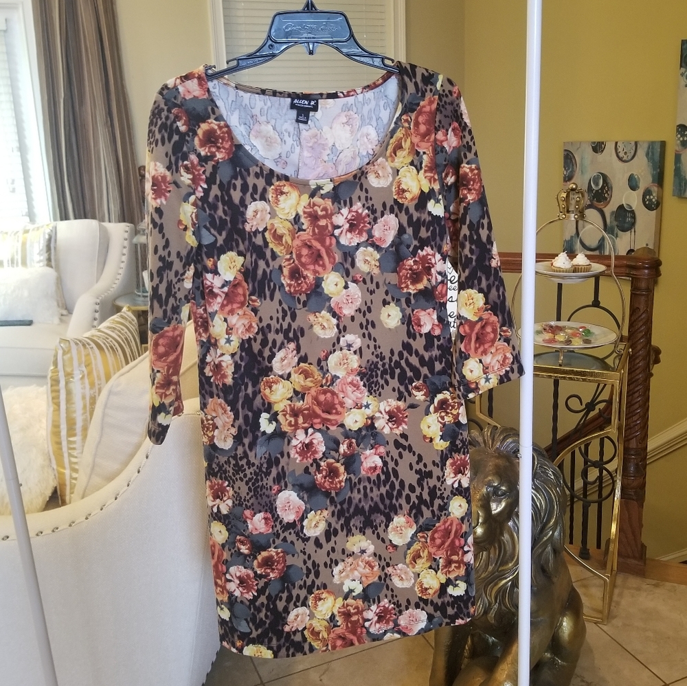 Animal print floral dress